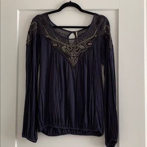 Free People Embroidered Long Sleeve